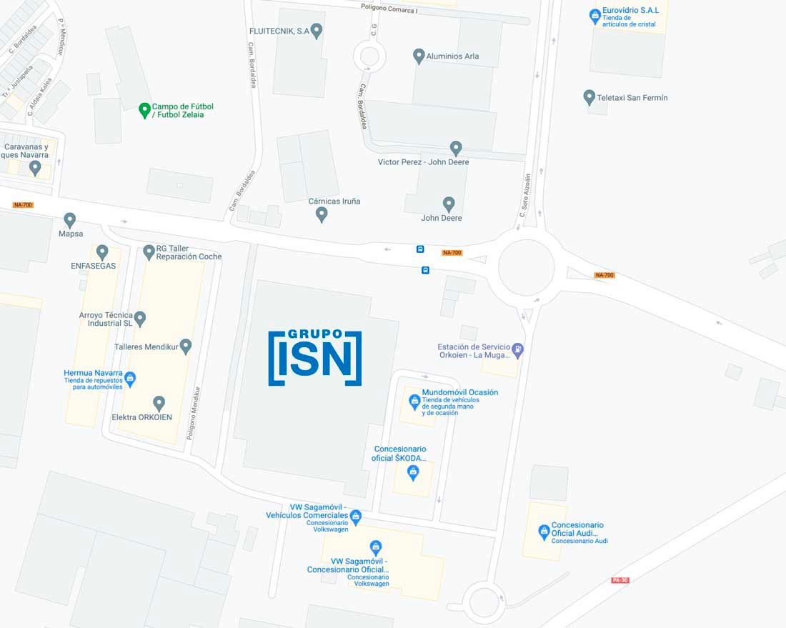 mapa de oficinas centrales del Grupo ISN